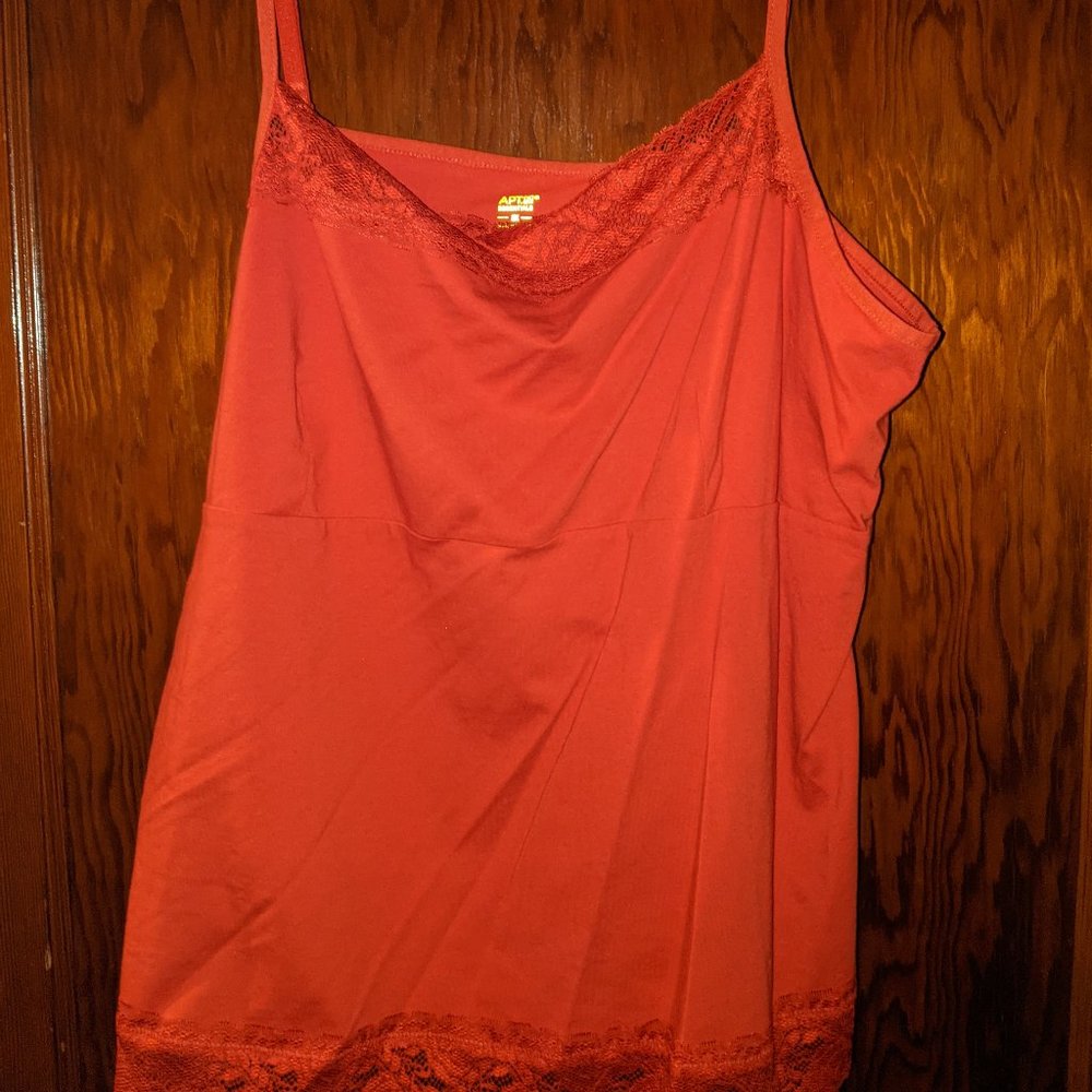 2X Camisole Apt.9 Orange Lace trim, top and bottom